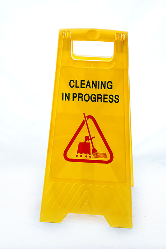 caution sign cleaning in progress