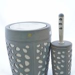 stone dust bin with toilet brush
