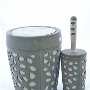 Stone Dust Bin with Toilet Brush